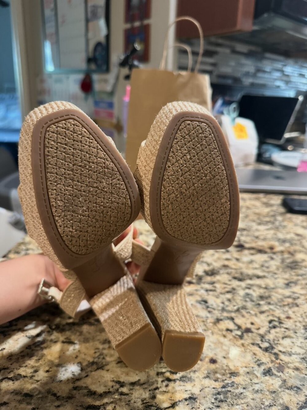 Jessica Simpson Woven Platform Block Heels - Size 6.5 - Picture 3 of 5